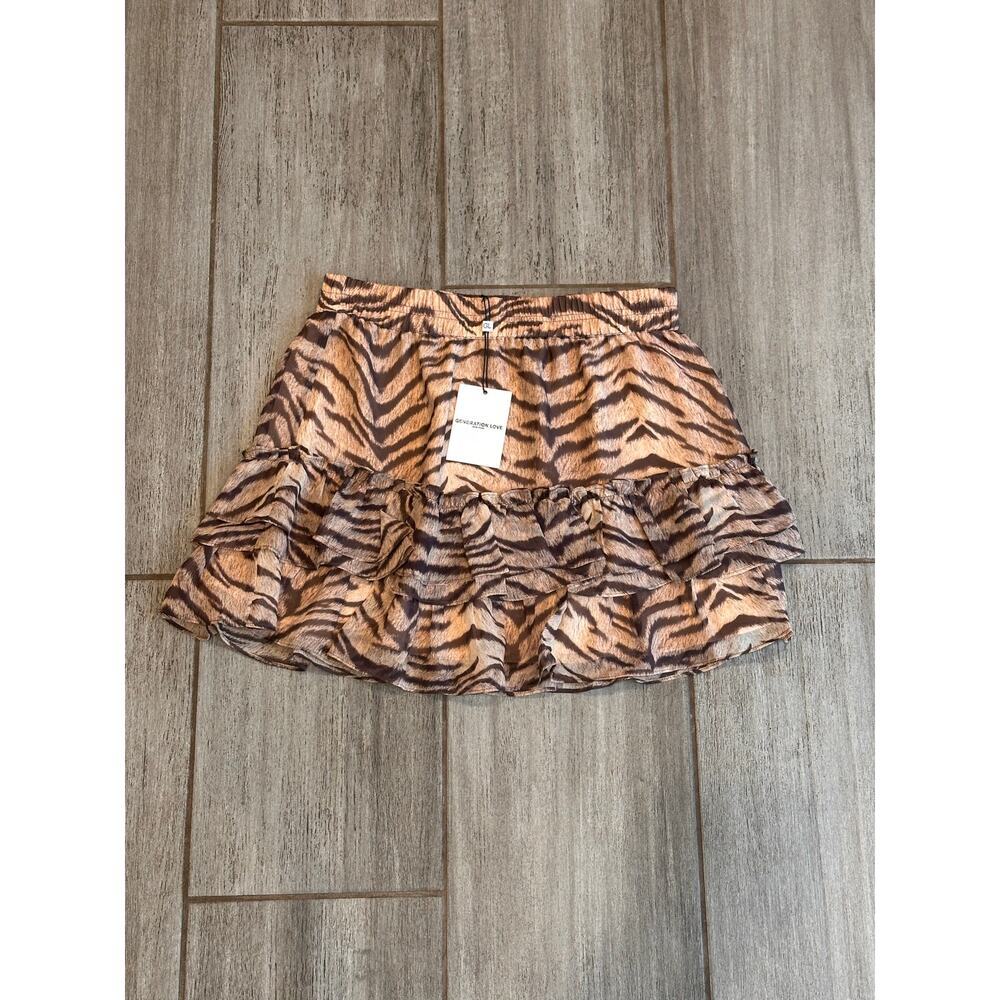 NEW NWT Generation Love Audrina Skirt Tiger Print size Small